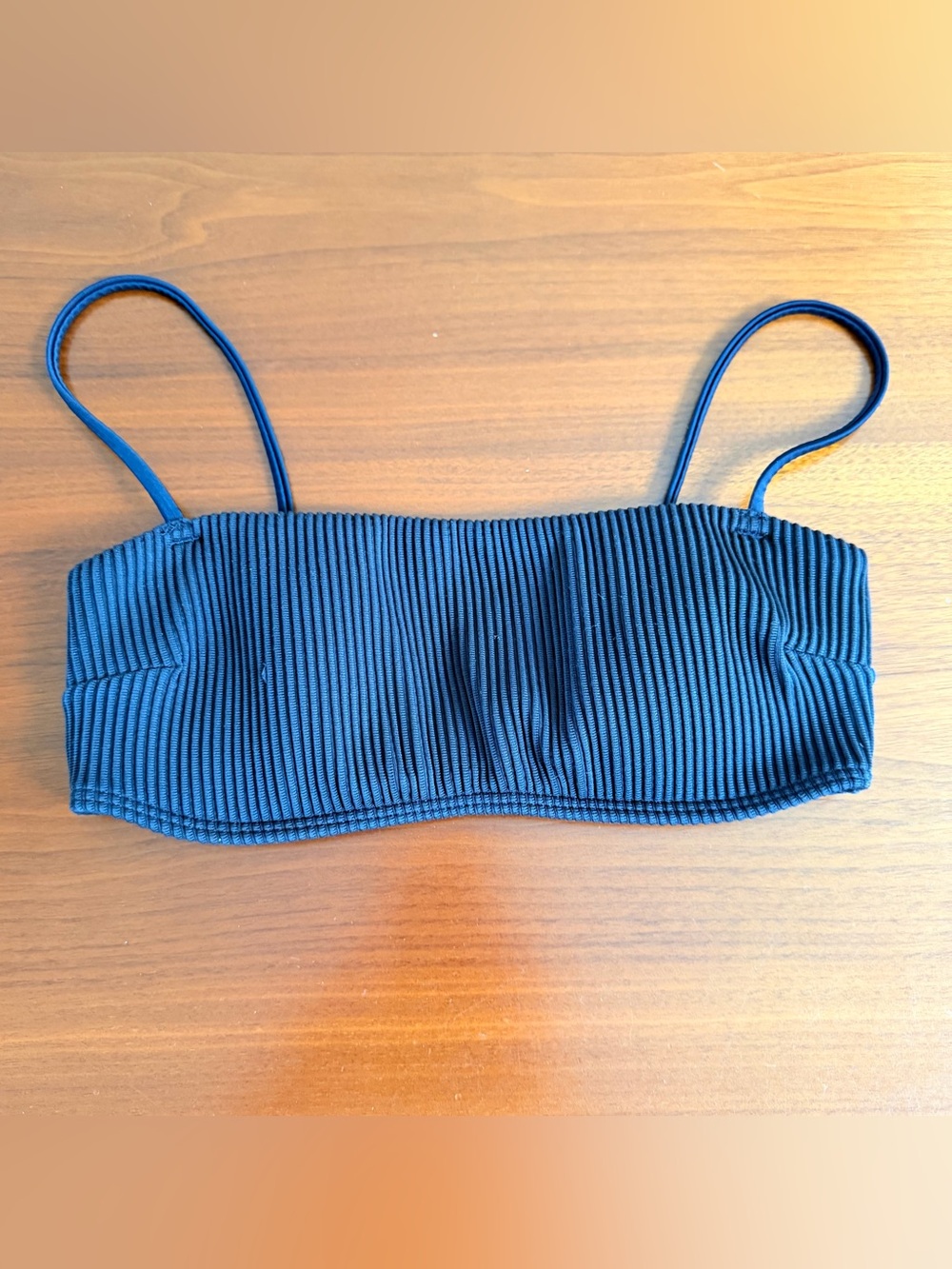 Hollister Black Swim Top with Light Aqua Logo
